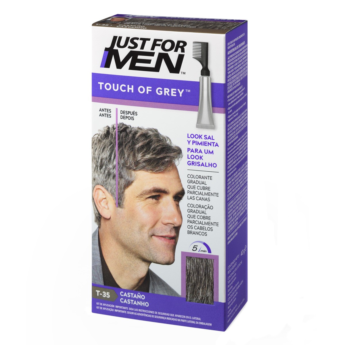 Just for men touch of grey castaño 40g