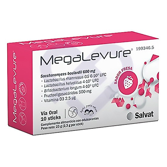 Megalevure sabor fresa 10 sticks